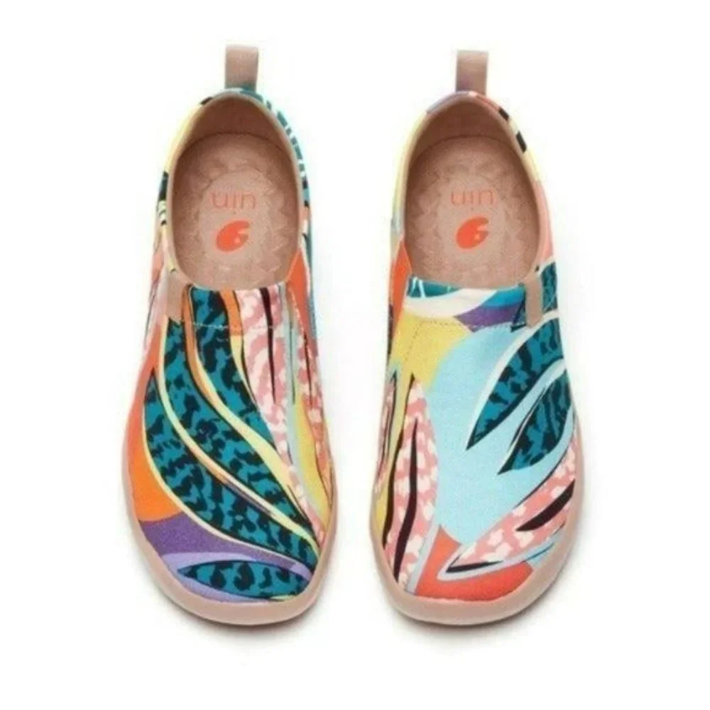 NWT UIN Slip On Colorful Spread of Nature Loafers Comfy Shoes Womens - Picture 1 of 9